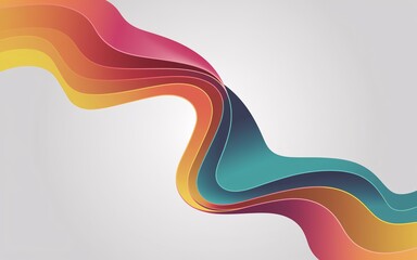 Colorful wavy ribbon abstract design