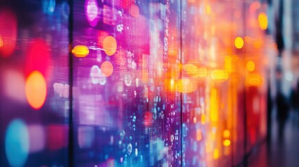 Colorful digital abstract art with vibrant light and motion blur effects