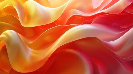 Obraz premium Vibrant abstract waves with warm gradient tones in fluid motion