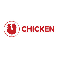 chicken silhouette flat minimalist logo design