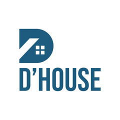 Fototapeta premium house home building d letter flat minimalist logo design