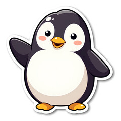 Fototapeta premium Chubby Penguin Waving 