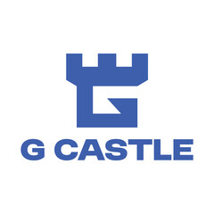 Obraz premium castle g letter flat minimalist logo design