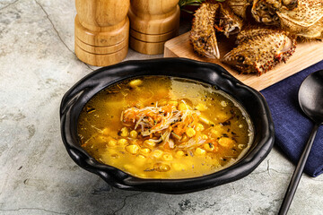 Hot Crab corn soup with vegetables