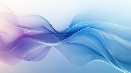 Naklejka premium Abstract blue and purple waves flowing in gradient background