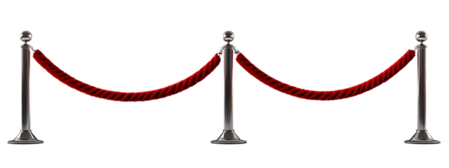 Three Red Rope Barriers for an Event