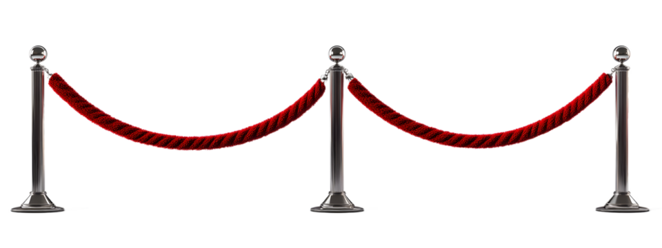 Three Red Rope Barriers for an Event