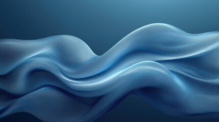Obraz premium Abstract flowing blue fabric waves against a soft gradient background