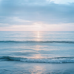 Ocean Tranquility: A Serene Seascape with Gentle Waves and Pastel Skies.