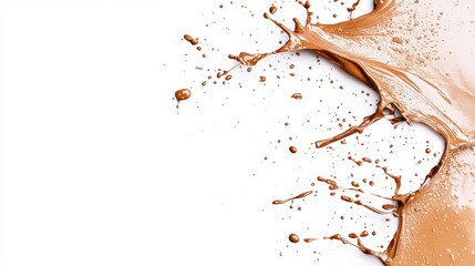 Obraz premium Splash of Brown Paint on White Background for Creative Projects