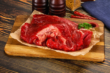 Raw beef meat piece for cooking