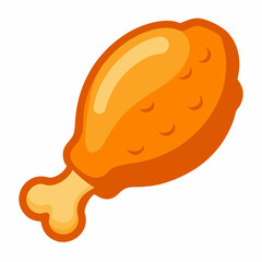 A fried chicken illustration isolated on white background