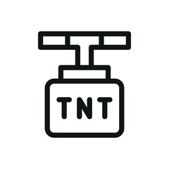 TNT line icon, handle detonator for dynamite vector symbol with editable stroke