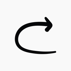 Curved arrow icon simple illustration vector