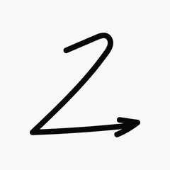 Fototapeta premium Curved arrow pointing right illustration vector