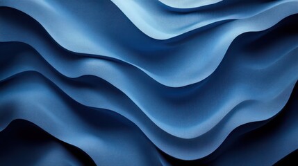 Obraz premium Abstract blue waves with flowing layered texture in contemporary art