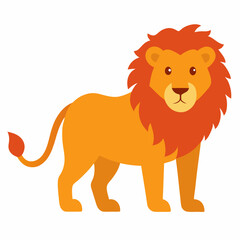 Lion animal vector on white background.