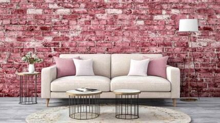 Modern Living Room with Comfortable Sofa and Stylish Decor Elements