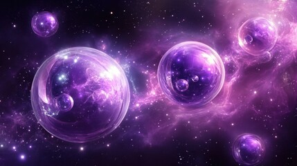 Creative glowing purple metaverse space background
