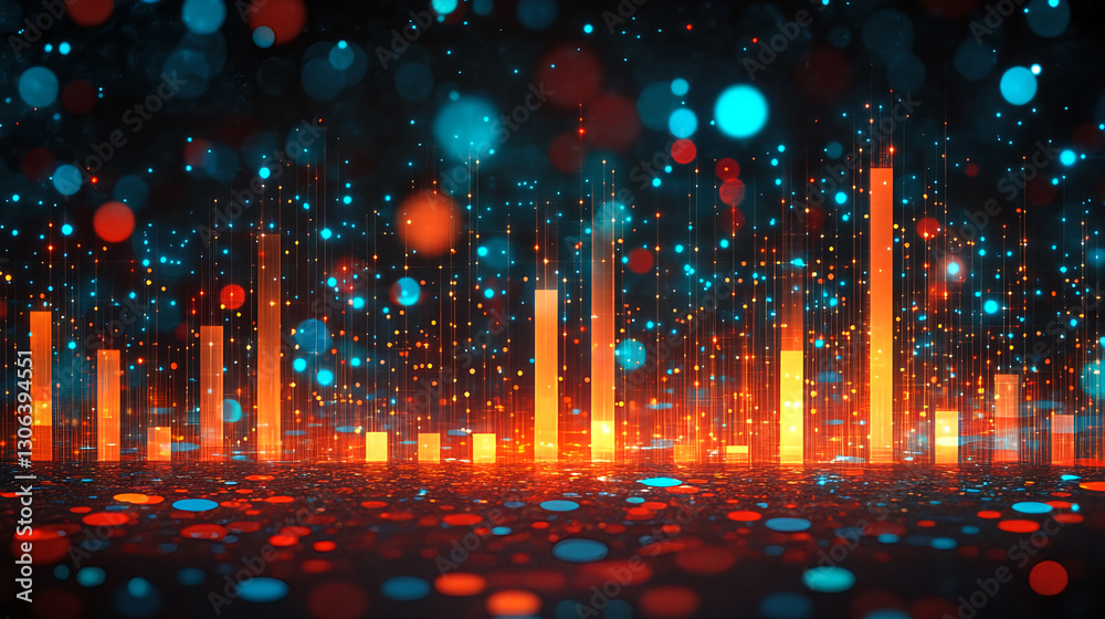 Poster dynamic data visualization digital space abstract art colorful environment aesthetic viewpoint techn