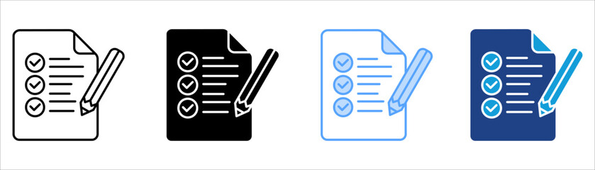 Assessment Icon Set Multiple Style Collection