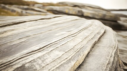 Fototapeta premium Striped Coastal Rock Formation Texture Background