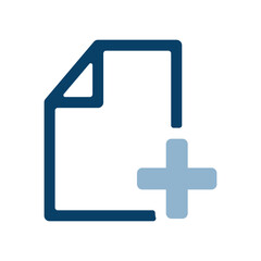 Obraz premium 書類とプラスのアイコンイラスト