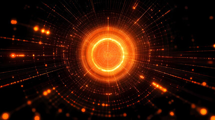 Obraz premium Abstract Technology-Inspired Orange Image with Radiating Lines