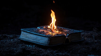 Burning Book Dark Night