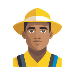 Set of girls and boys in scout costumes
