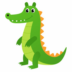 Cartoon crocodile vector on white background.