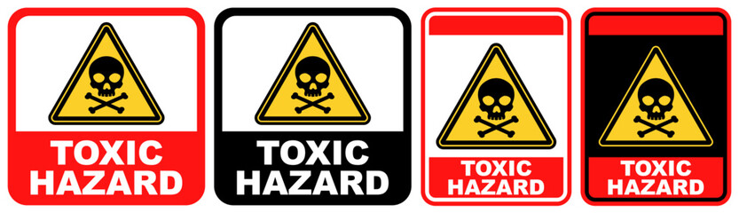 Set Collections sign toxic hazard. hazardous material danger sign template design vector illustration