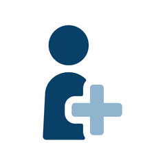人物とプラスのアイコンイラスト