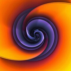 A captivating abstract image featuring a dynamic spiral design in shades of orange and purple