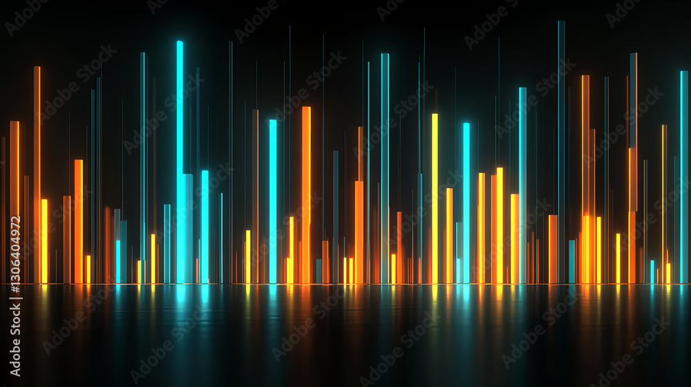 Poster dynamic data visualization display digital space graphic design abstract environment wide angle tech