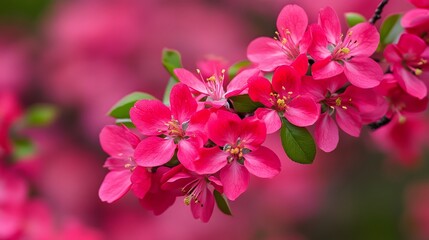 Obraz premium Vibrant Pink Blossoms Spring Flowers Closeup