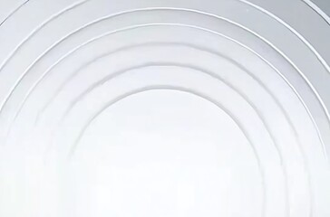 Obraz premium Minimalistic White Plate Arrangement Showcasing Elegant Curves in Soft Natural Light