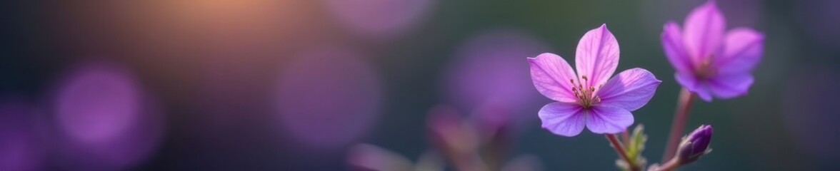 Obraz premium Tiny violet blossom, delicate petals, vibrant purple hue, detail, texture, image