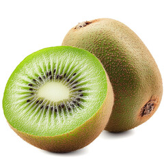 Freshly sliced green kiwi reveals its stunning interior with a rich texture and bright color. This nutritious fruit promises a burst of flavor and health benefits. Perfect for culinary creativity