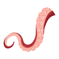 Octopus tentacles or sea squid icon. Spooky marine monster arm on white background. Vector cartoon underwater animal