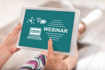 Webinar concept on a tablet