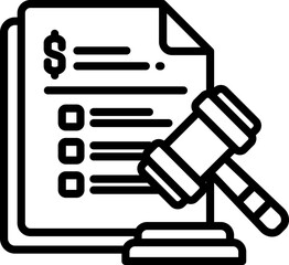 Legal Prosecution Icon in Outline Style. Simple Vector Design. Simple Vector Outline Icon