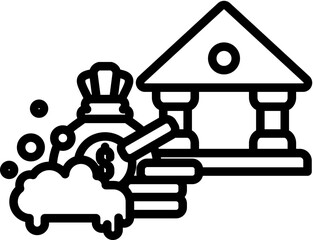 Corruption Icon in Outline Style. Simple Vector Design. Simple Vector Outline Icon