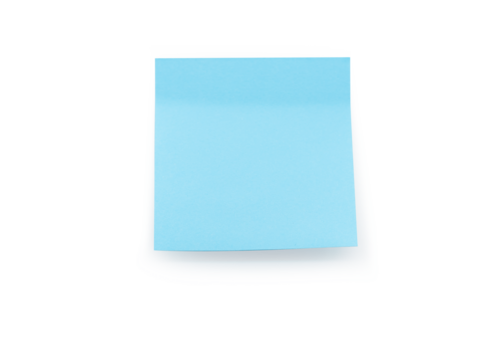 blue sticky note paper