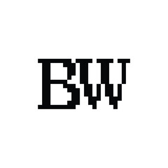 BW monogram logo design letter text name symbol monochrome logotype alphabet character simple logo
