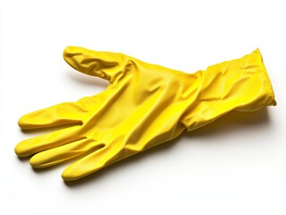 yellow rubber glove isolated on white background - - ai