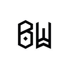 Fototapeta premium BW monogram logo design letter text name symbol monochrome logotype alphabet character simple logo