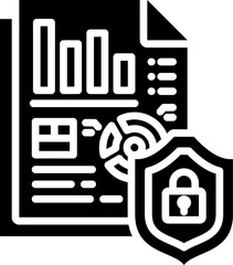 Data Protection Icon in Glyph Style. Simple Vector Design. Simple Vector Glyph Icon