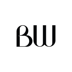 BW monogram logo design letter text name symbol monochrome logotype alphabet character simple logo