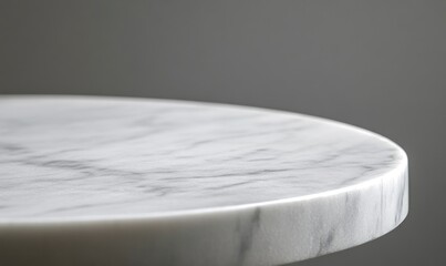 Close-up Marble Tabletop Detail with Gray Background for Product Display